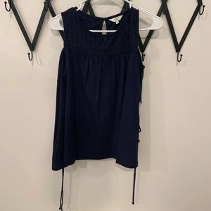 Navy Blue Crown and Ivy cold shoulder long sleeve